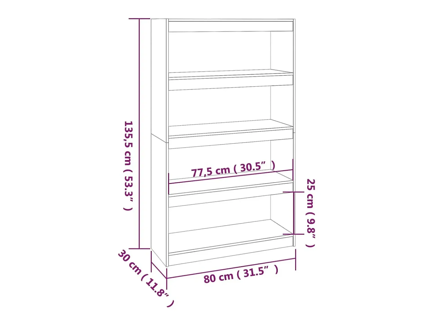 Prateleira|vidaxl Estante/divisória 80x30x135,5 cm madeira de pinho maciça Branco