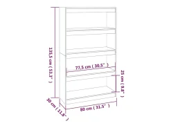 Prateleira|vidaxl Estante/divisória 80x30x135,5 cm madeira de pinho maciça Branco