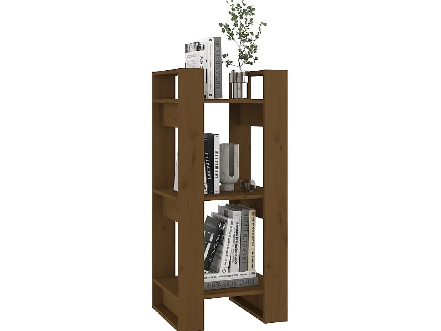 Biblioteca| Estante/divisória 41x35x91 cm madeira maciça mel PT801087 Castanho