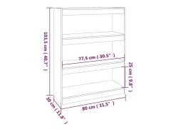 Prateleira|vidaxl Estante/divisória 80x30x103,5 cm madeira de pinho maciça Branco