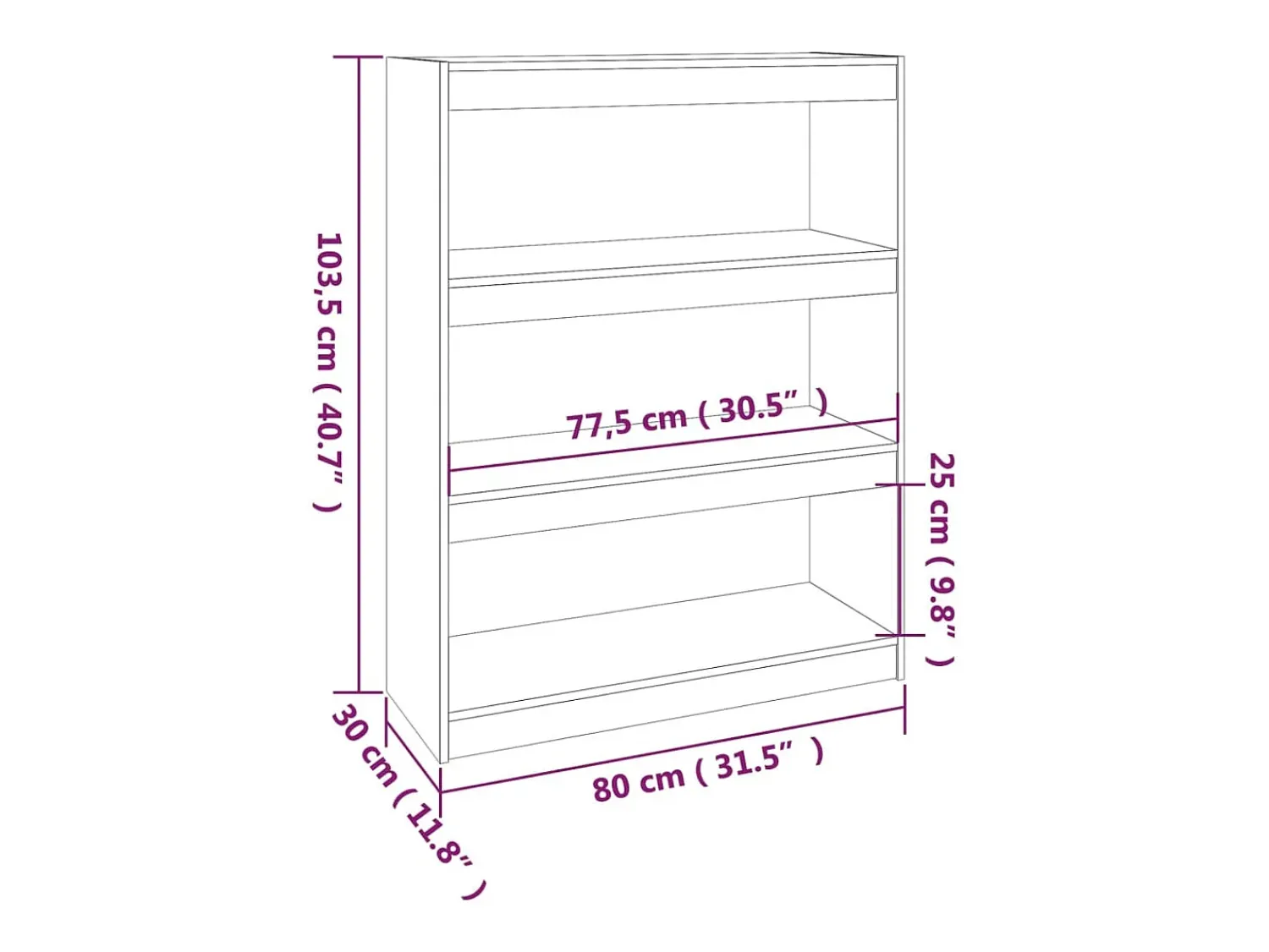 Prateleira|vidaxl Estante/divisória 80x30x103,5 cm madeira de pinho maciça Branco