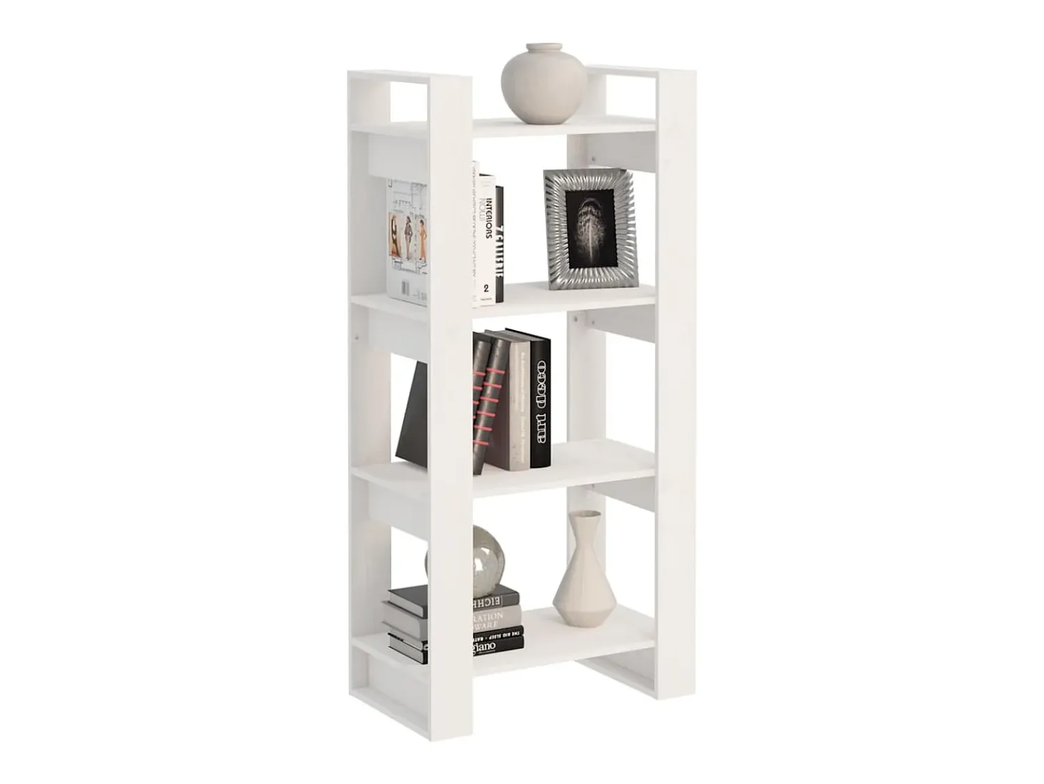 Discount vidaxl Estante/divisória 60x35x125 cm madeira maciça Branco