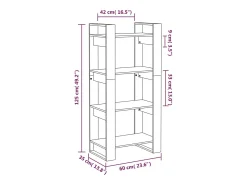 Discount vidaxl Estante/divisória 60x35x125 cm madeira maciça Branco