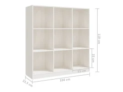 Prateleira|vidaxl Estante/divisória 104x33,5x110 cm pinho maciço Branco