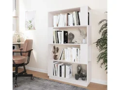Estante/divisória 80x25x132 cm pinho maciço PT942335 Branco