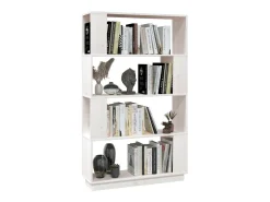Estante/divisória 80x25x132 cm pinho maciço PT942335 Branco