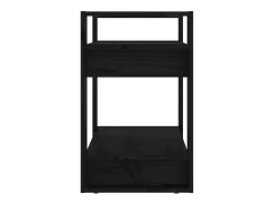 Outlet vidaxl Estante/divisória 60x35x57 cm pinho maciço Preto