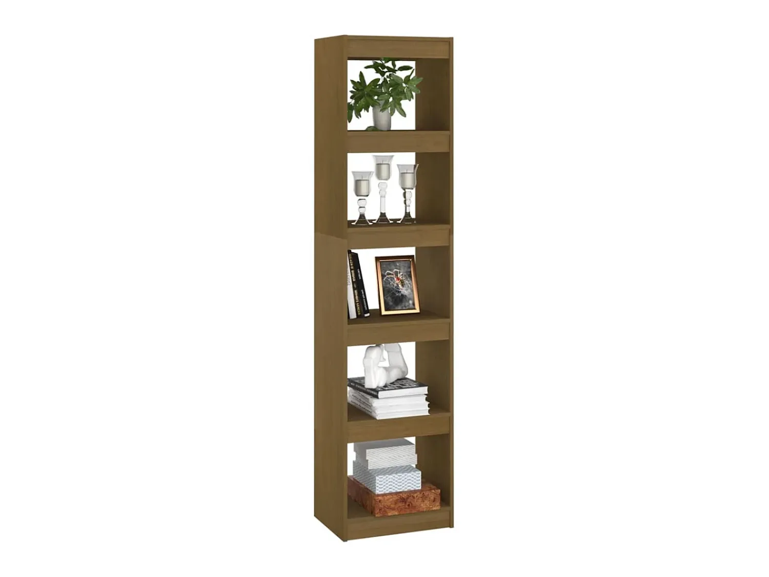 Biblioteca* Estante/divisória 40x30x167,5 cm pinho maciço mel PT283347 Castanho
