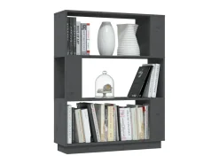 Biblioteca| Estante/divisória 80x25x101 cm pinho maciço cinza PT397667 Cinzento