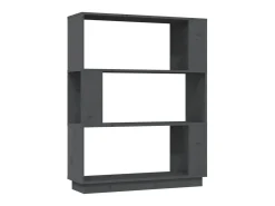 Biblioteca| Estante/divisória 80x25x101 cm pinho maciço cinza PT397667 Cinzento