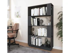 Biblioteca* Estante/divisória 80x25x132 cm pinho maciço cinza PT841351 Cinzento
