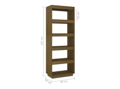 Prateleira|vidaxl Estante/divisória 60x35x167 cm pinho maciço mel Castanho