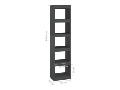 vidaxl Estante/divisória 40x30x167,5 cm pinho maciço^ Prateleira
