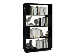 Online Estante/divisória 80x25x132 cm pinho maciço PT151302 Preto