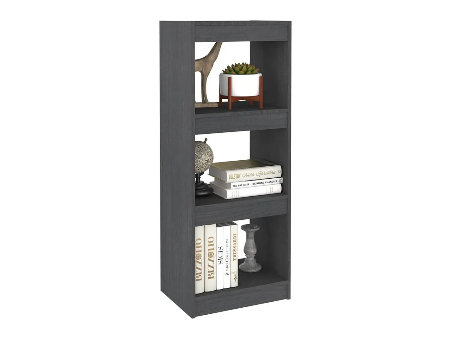 Biblioteca| Estante/divisória 40x30x103,5 cm pinho maciço PT393756 Cinzento