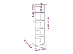 vidaxl Estante/divisória 40x35x167 cm pinho maciço^ Prateleira