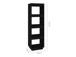 Prateleira*vidaxl Estante/divisória 40x35x135 cm pinho maciço Preto