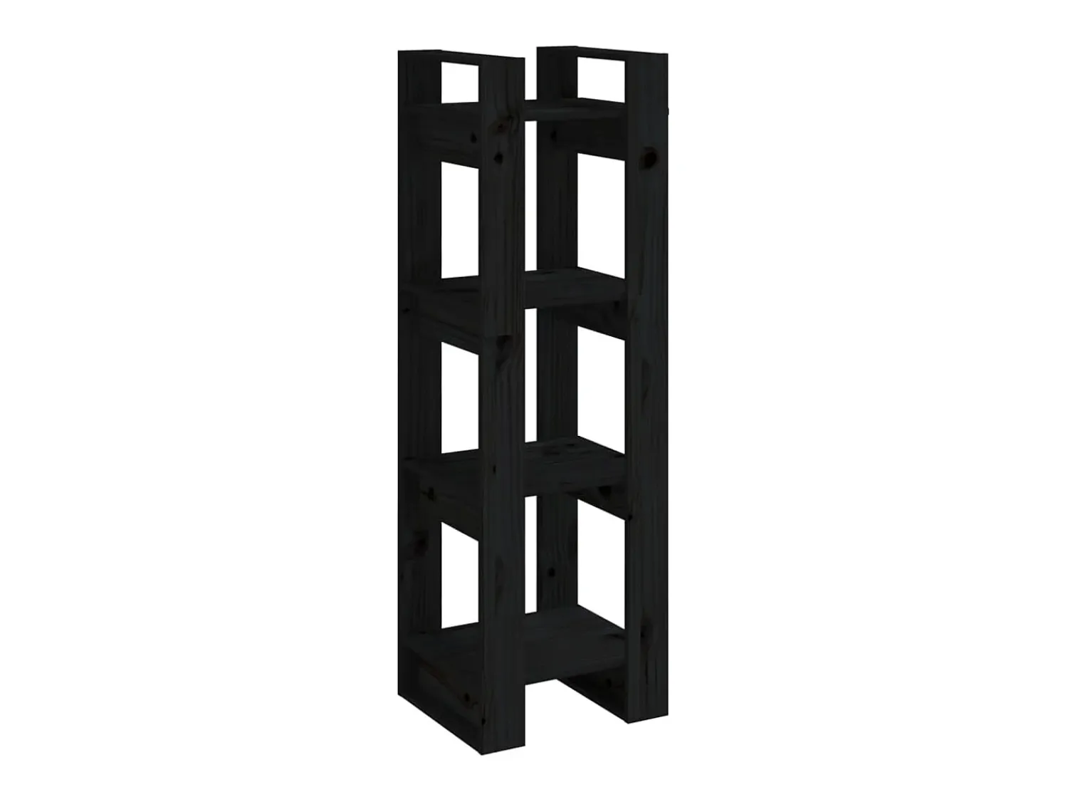 Biblioteca| Estante/divisória 41x35x125 cm pinho maciço PT609837 Preto
