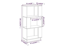 Prateleira|vidaxl Estante/divisória 51x25x101 cm pinho maciço cinza Cinzento