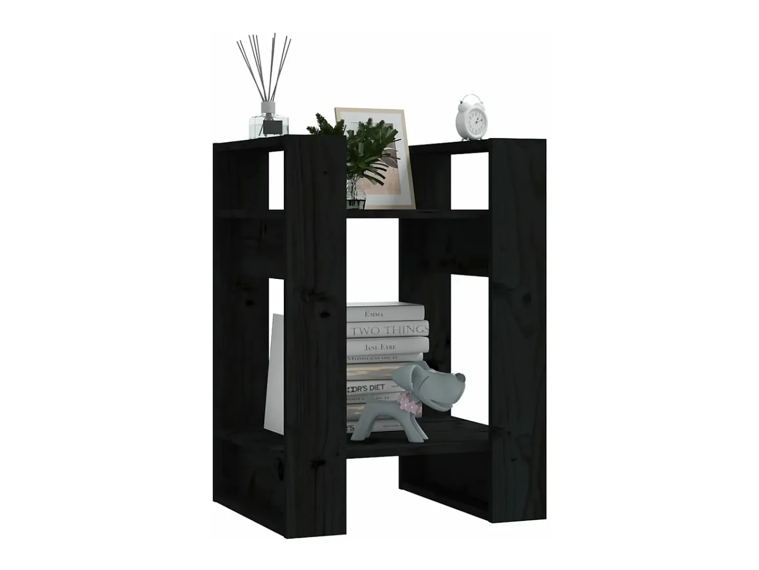 Prateleira*vidaxl Estante/divisória 41x35x57 cm pinho maciço Preto