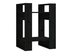 Prateleira*vidaxl Estante/divisória 41x35x57 cm pinho maciço Preto