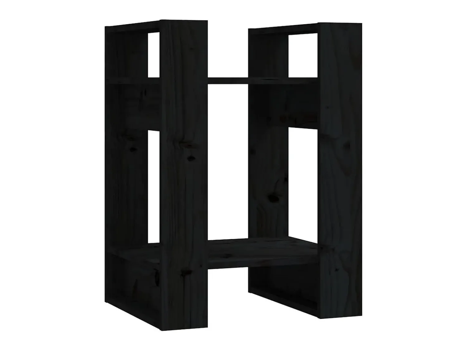 Prateleira*vidaxl Estante/divisória 41x35x57 cm pinho maciço Preto