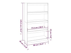 Prateleira*vidaxl Estante/divisória 80x30x135,5 cm pinho maciço mel Castanho