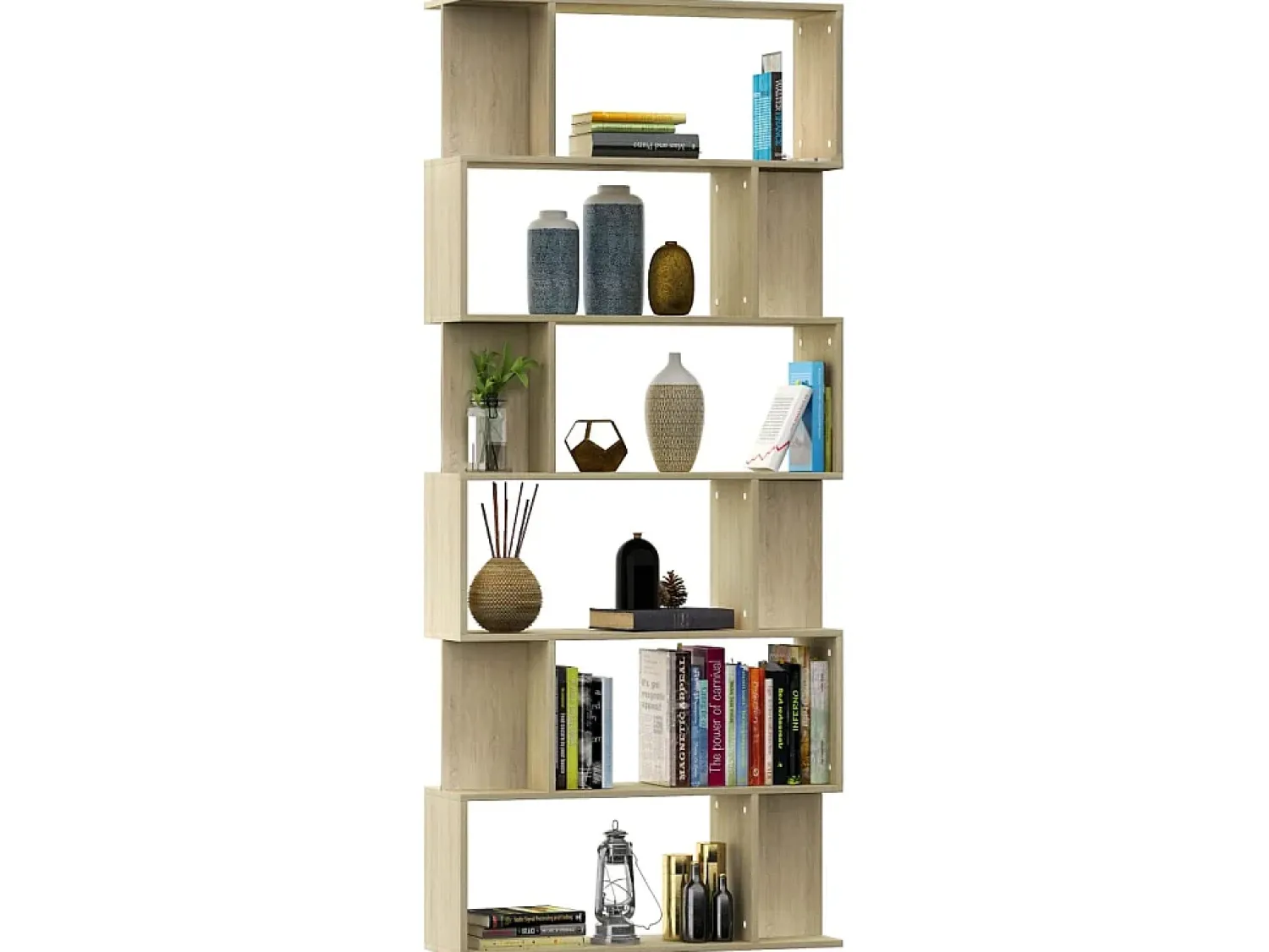 Biblioteca| Estante/divisória 80x24x192cm contraplacado cor carvalho sonoma PT653403 Castanho