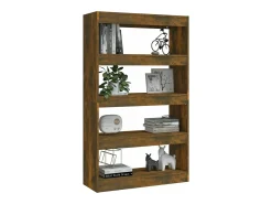 Prateleira|vidaxl Estante/divisória 80x30x135cm derivados madeira carvalho fumado Castanho