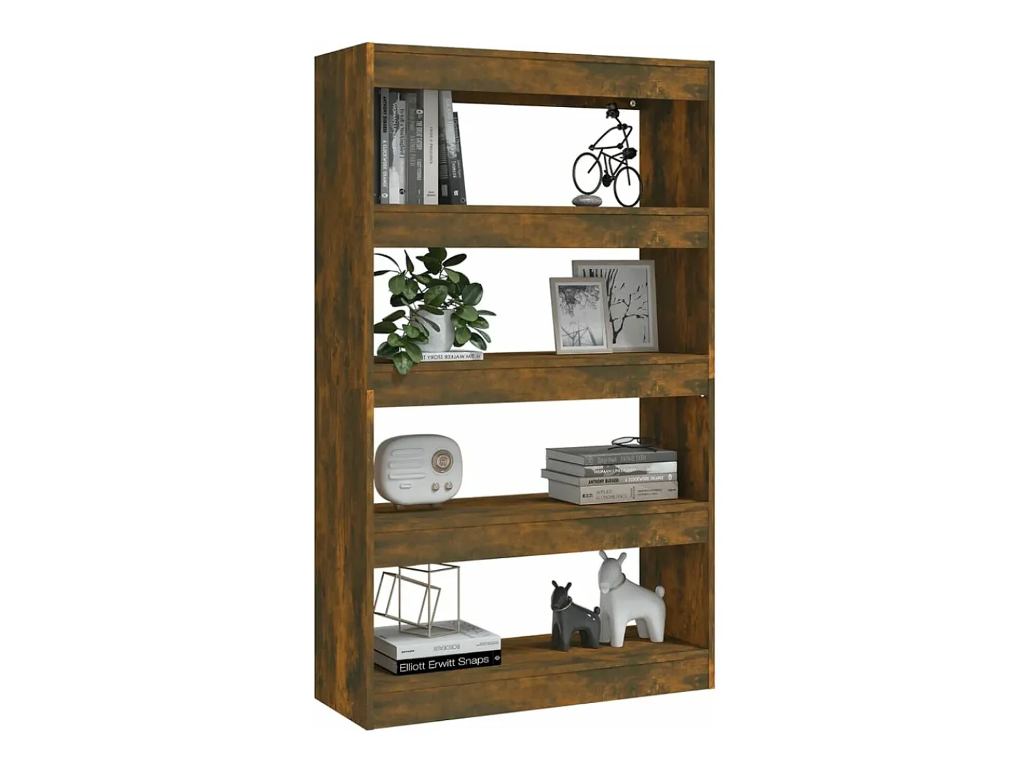 Prateleira|vidaxl Estante/divisória 80x30x135cm derivados madeira carvalho fumado Castanho