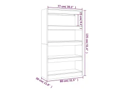 Prateleira|vidaxl Estante/divisória 80x30x135cm derivados madeira carvalho fumado Castanho