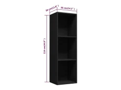 Biblioteca|vidaxl Estante/móvel de TV 36x30x114 cm contraplacado Preto