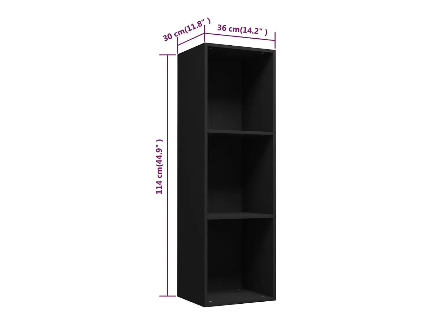 Biblioteca|vidaxl Estante/móvel de TV 36x30x114 cm contraplacado Preto