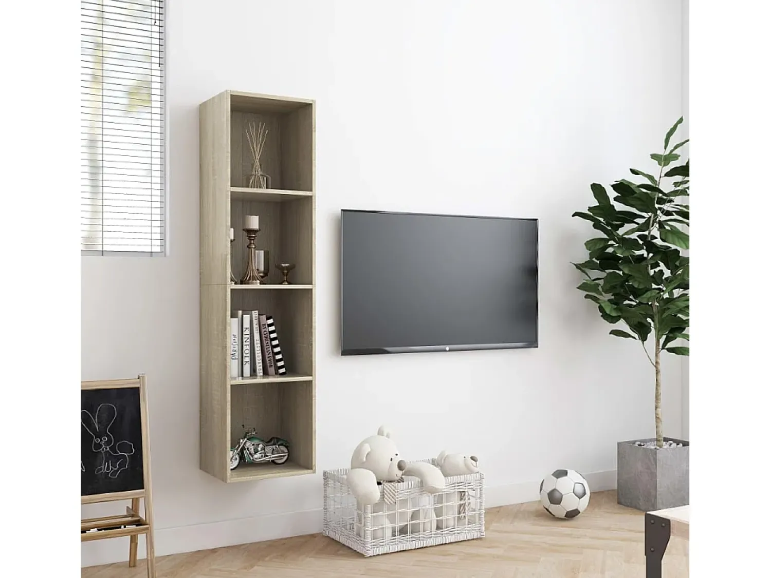 Estante/móvel de TV 143x30x36 cm contraplacado carvalho sonoma PT654435 Castanho