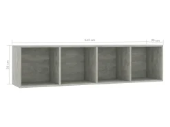 Clearance vidaxl Estante/móvel de TV 143x30x36 cm contraplacado cimento Cinzento