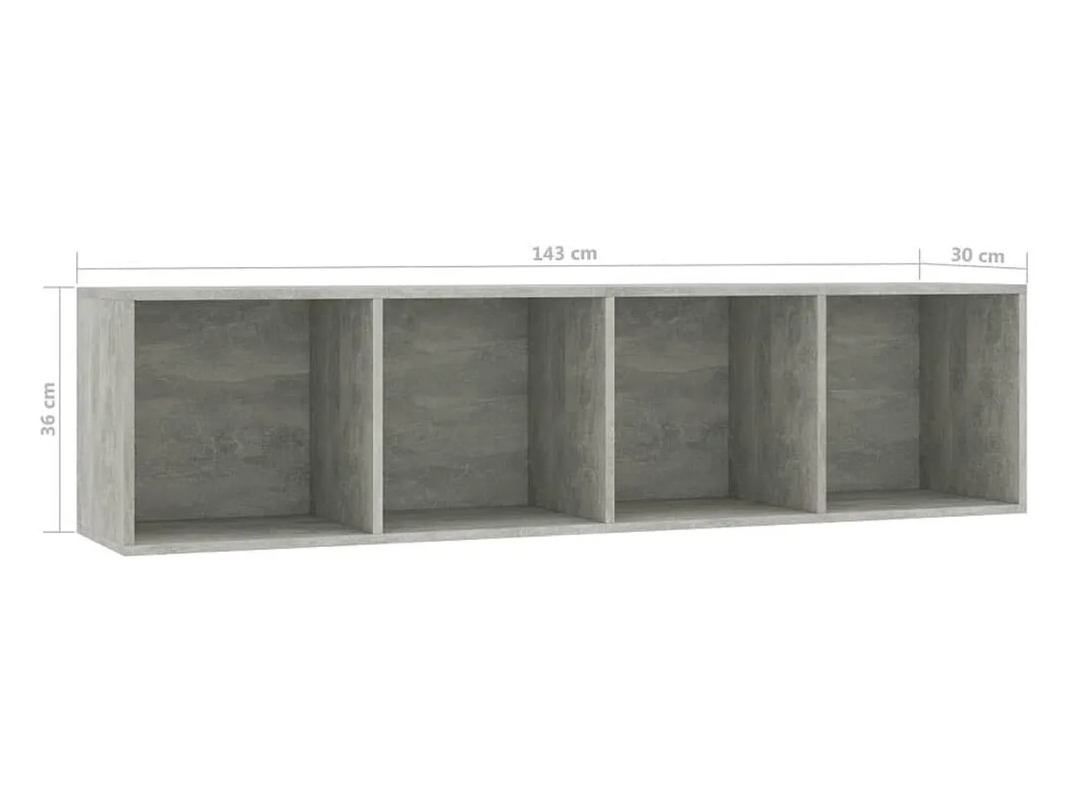 Clearance vidaxl Estante/móvel de TV 143x30x36 cm contraplacado cimento Cinzento