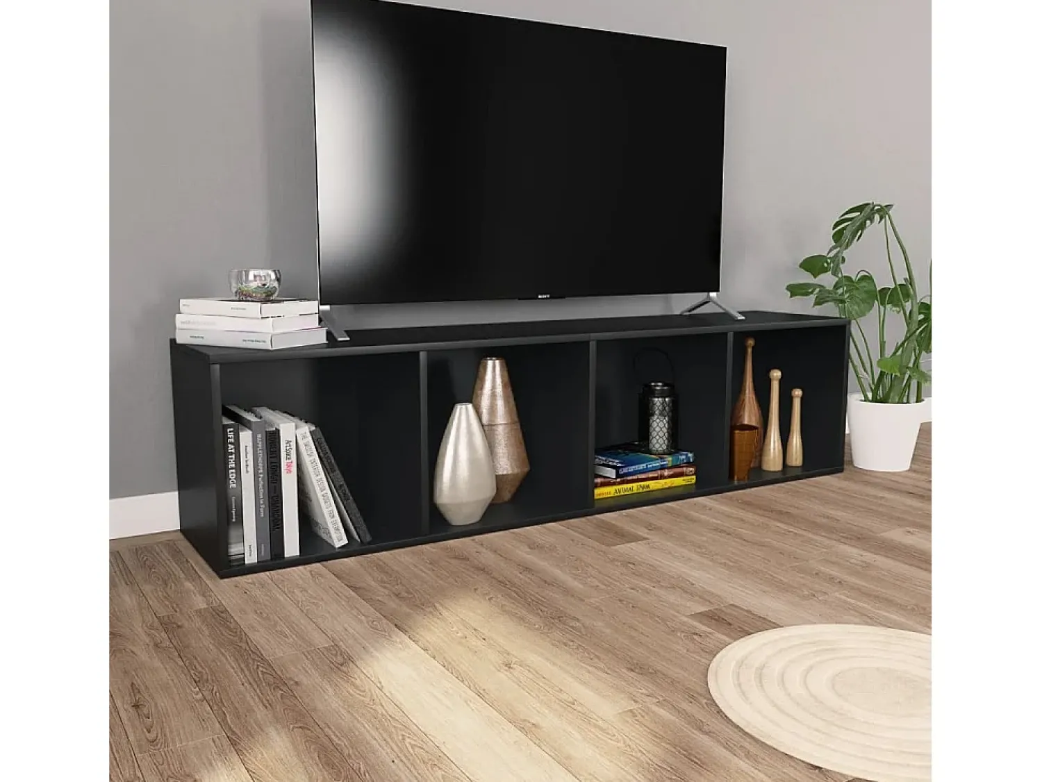 New vidaxl Estante/móvel de TV 36x30x143 cm derivados de madeira Preto