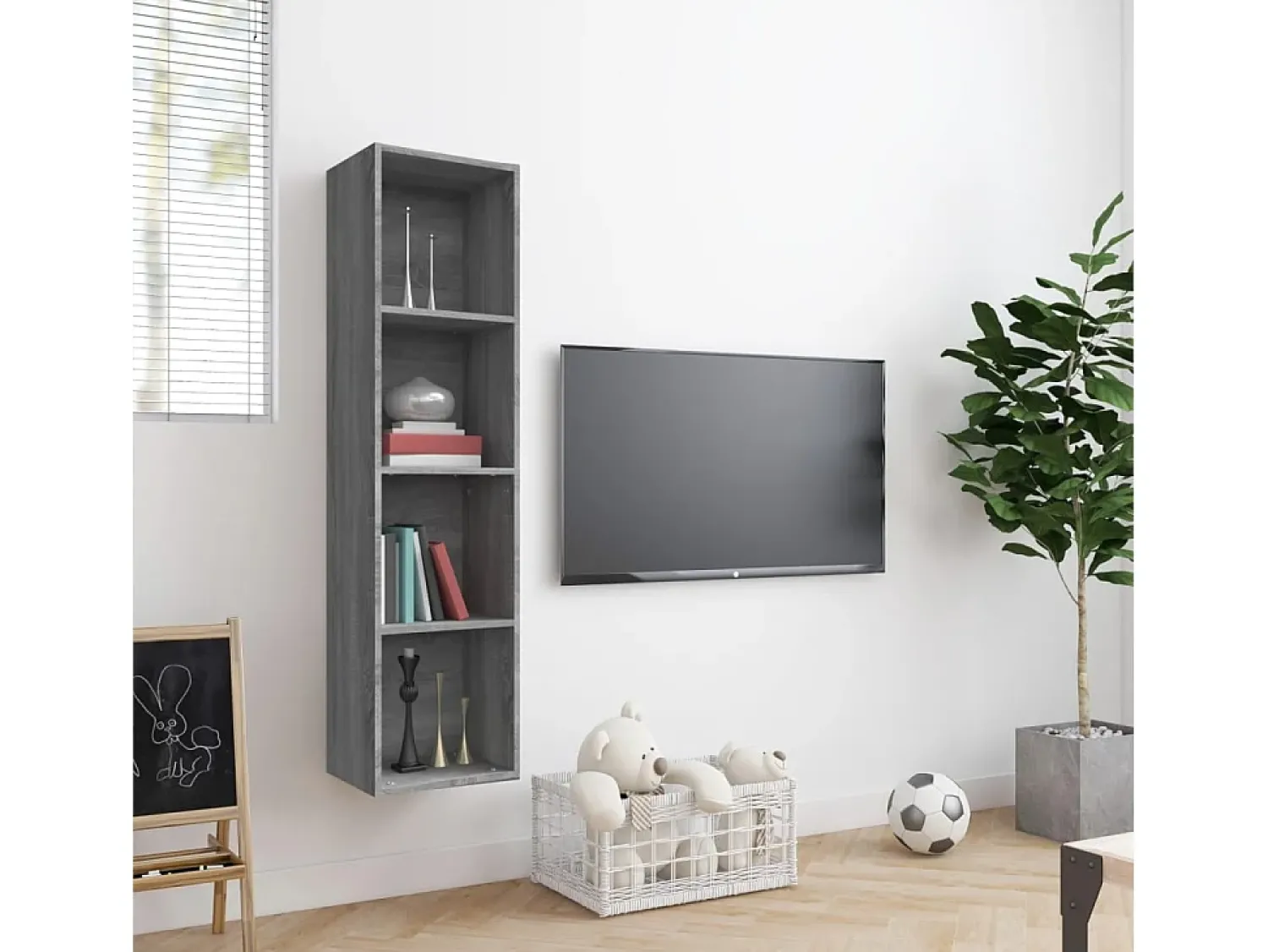 Outlet Estante/Móvel de TV 143x30x36 cm madeira proc. sonoma cinza PT324055 Cinzento