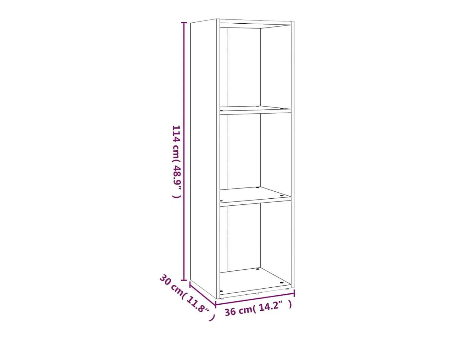 Vitrina|vidaxl Estante/Móvel TV 36x30x114cm derivados madeira carvalho fumado Castanho