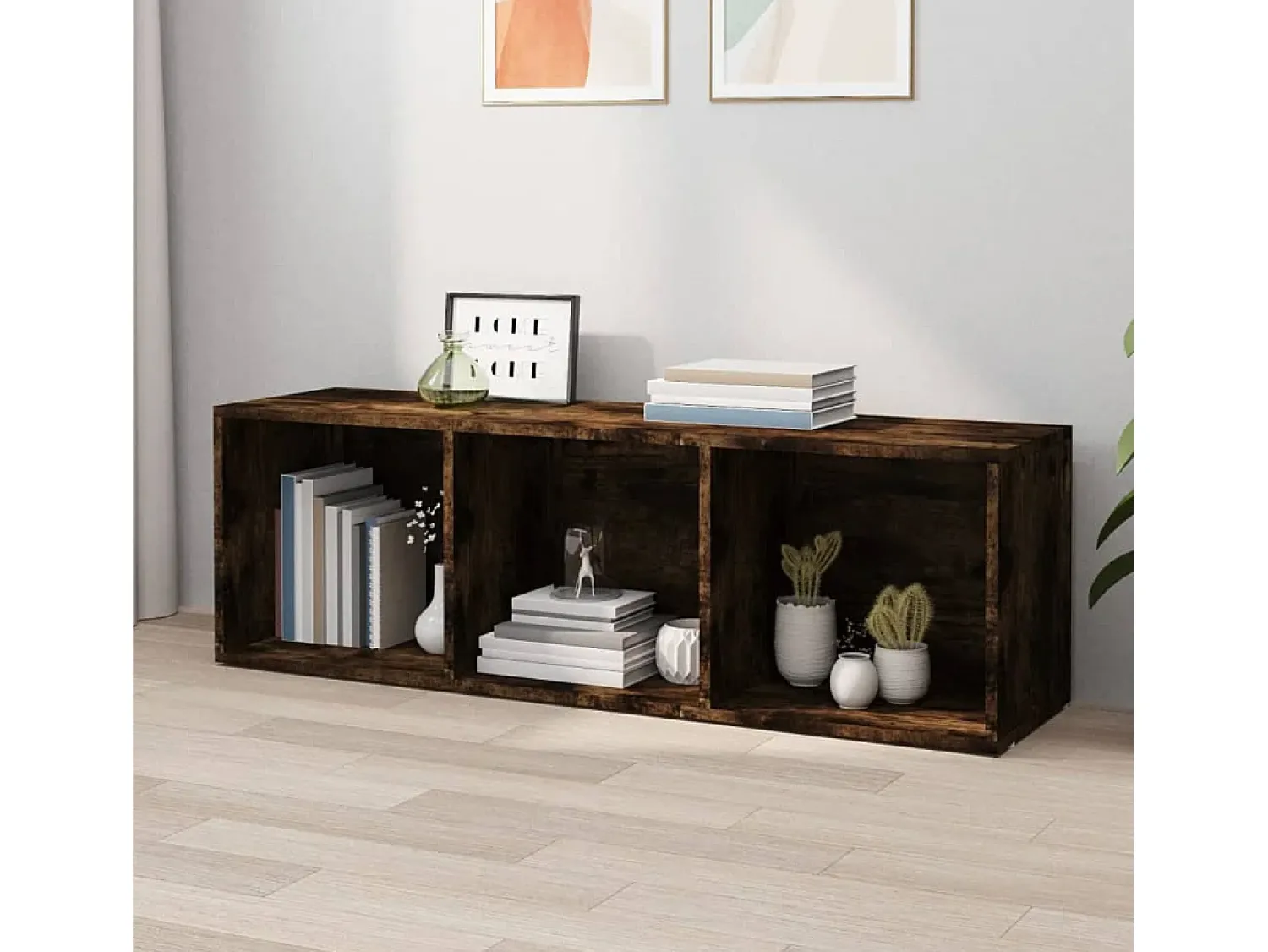 Vitrina|vidaxl Estante/Móvel TV 36x30x114cm derivados madeira carvalho fumado Castanho