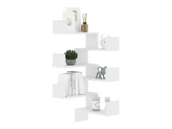 Prateleira| Estantes canto p/ parede 2pcs 40x40x50cm deriv. madeira PT243479 Branco