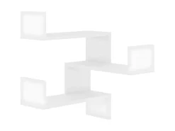 Prateleira| Estantes canto p/ parede 2pcs 40x40x50cm deriv. madeira PT243479 Branco
