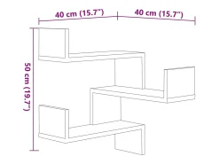 Prateleira|vidaxl Estantes canto p/ parede 2pcs derivados de madeira carv. sonoma Castanho