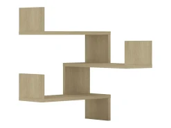 Prateleira|vidaxl Estantes canto p/ parede 2pcs derivados de madeira carv. sonoma Castanho
