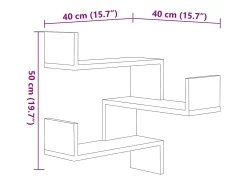 Sale vidaxl Estantes canto p/ parede 2pcs deriv. madeira cinza cimento Cinzento