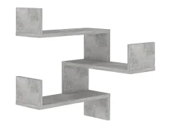 Estantes canto p/ parede 2pcs deriv. madeira cinza cimento PT267922^ Prateleira