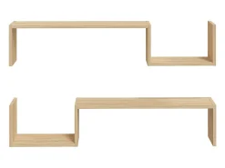 Prateleira*vidaxl Estantes de parede 2 pcs derivados de madeira carvalho sonoma Castanho