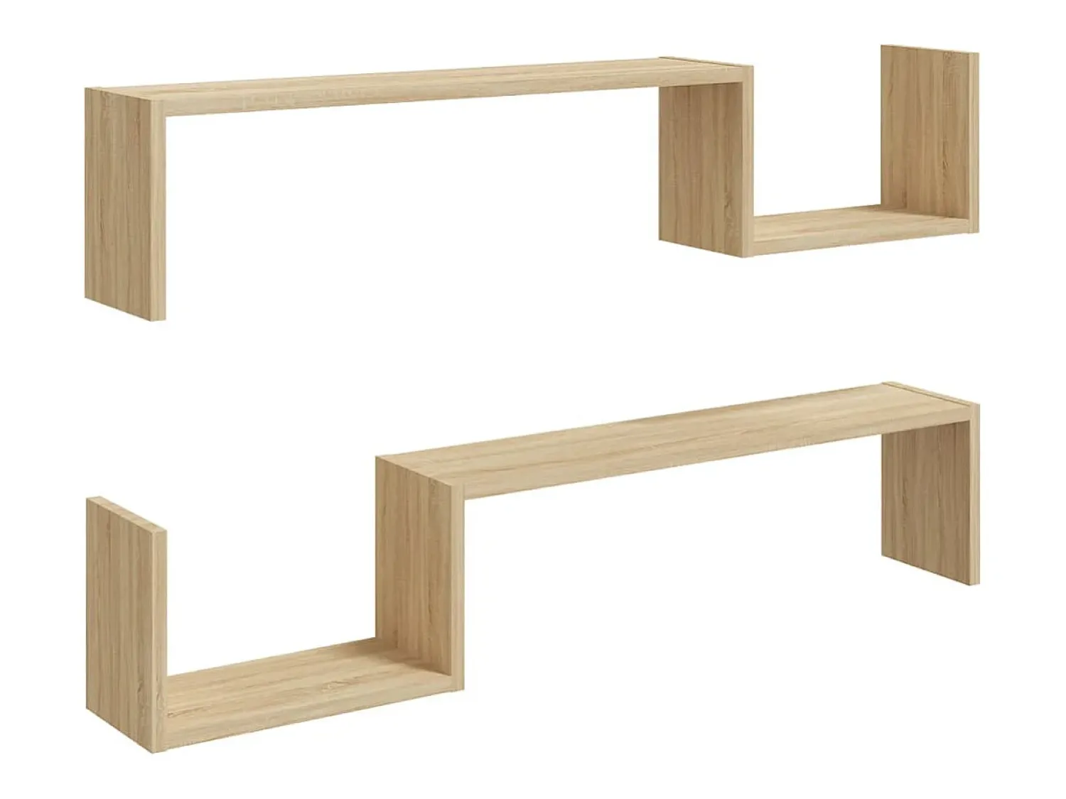 Prateleira*vidaxl Estantes de parede 2 pcs derivados de madeira carvalho sonoma Castanho