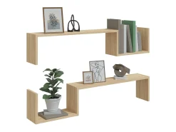 Prateleira*vidaxl Estantes de parede 2 pcs derivados de madeira carvalho sonoma Castanho
