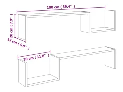 Prateleira*vidaxl Estantes de parede 2 pcs derivados de madeira carvalho sonoma Castanho